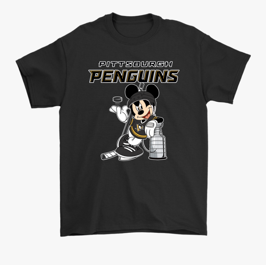 Mickey Pittsburgh Penguins Taking The Stanley Cup Hockey - New York Public Library T Shirt, Transparent Clipart