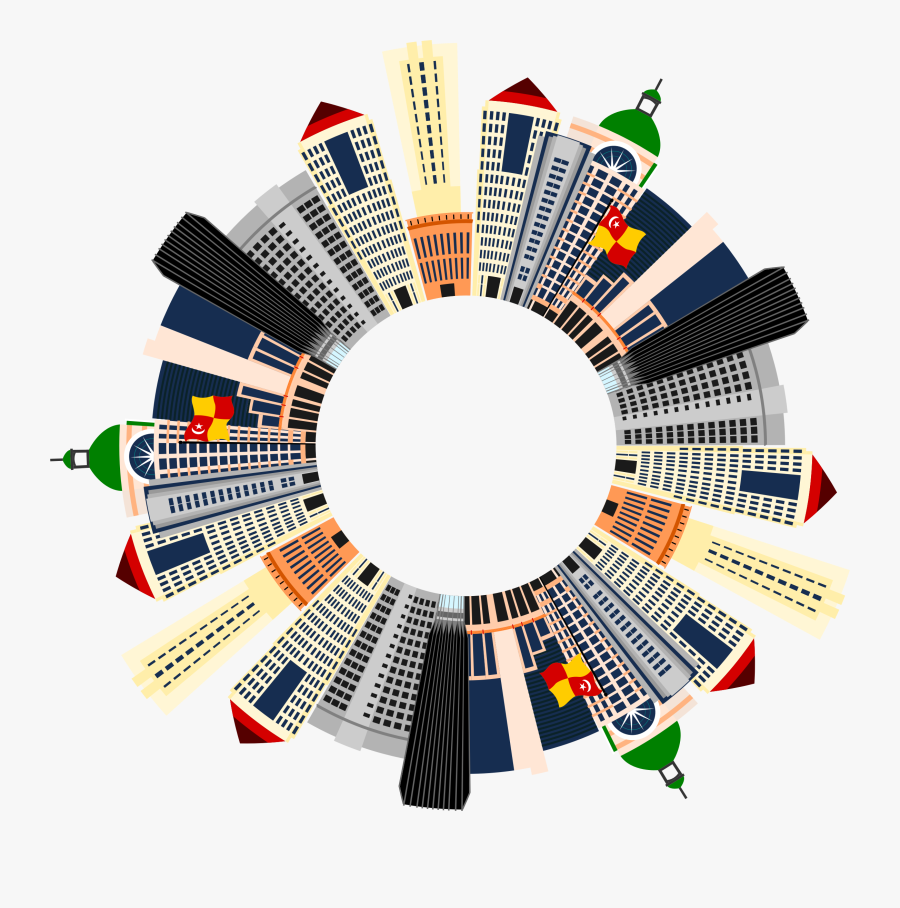 Petaling Jaya Cityscape Radial - Malaysia Clip Art Png, Transparent Clipart
