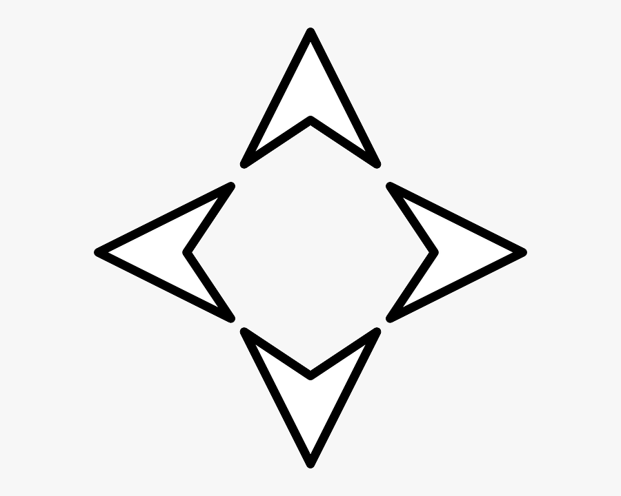 Arrow North Clip Art - Four Direction Arrows, Transparent Clipart