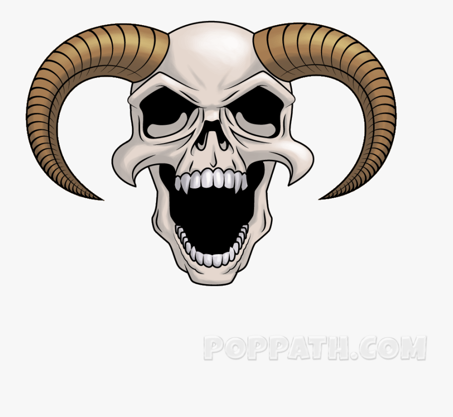 How To Draw A Devil Skull Pop Path - Skull Devil Png, Transparent Clipart