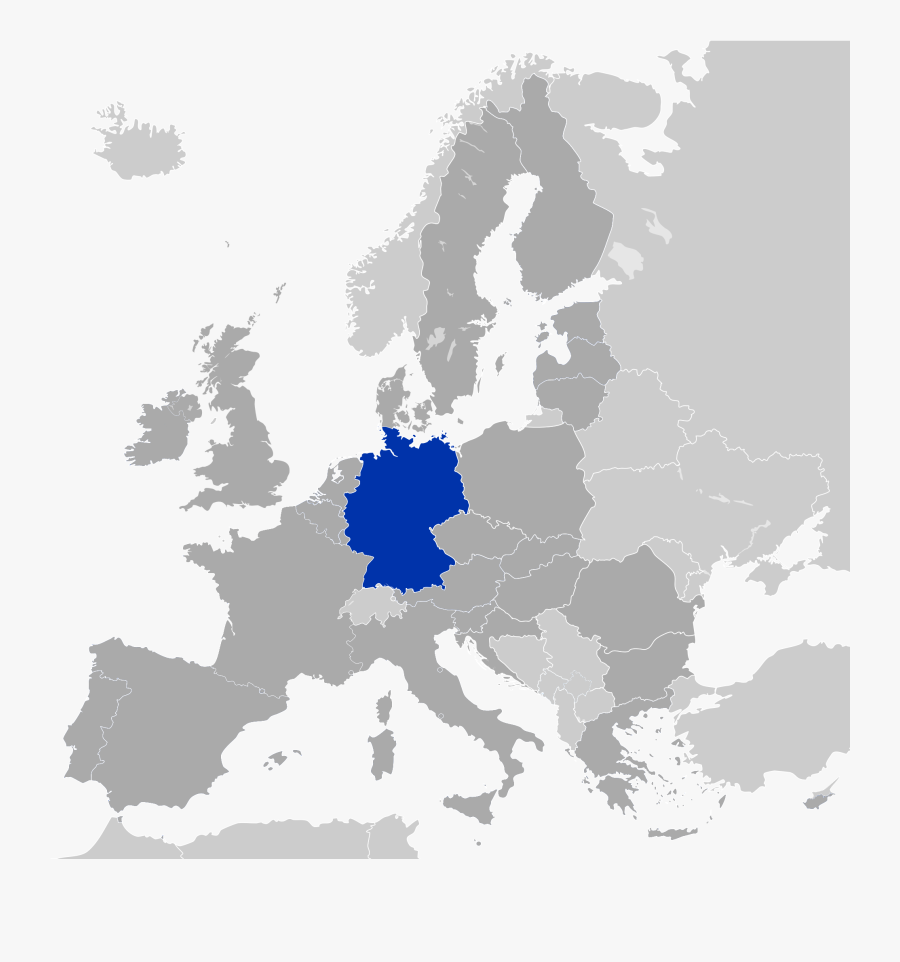 Transparent World War 1 Png - Map Of Europe Highlighting Germany, Transparent Clipart