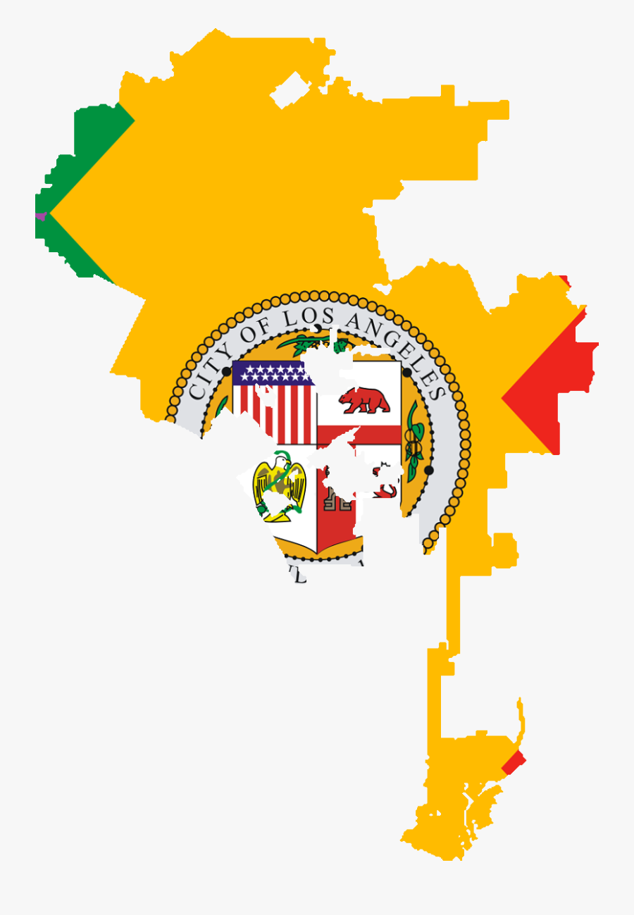 Transparent Los Angeles City Png - Los Angeles Flag Map, Transparent Clipart