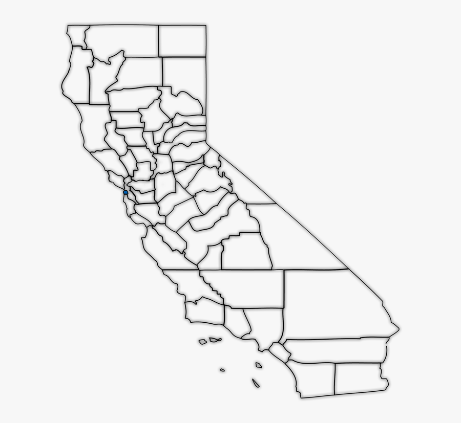 California Counties Map Blank, Transparent Clipart