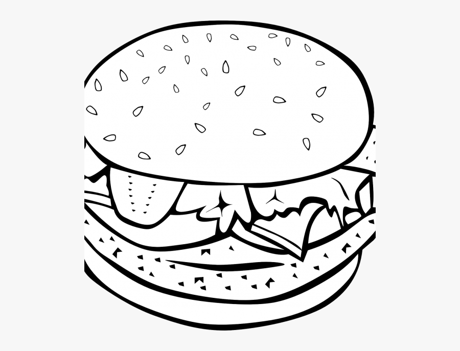 Hamburger Coloring Page, Transparent Clipart