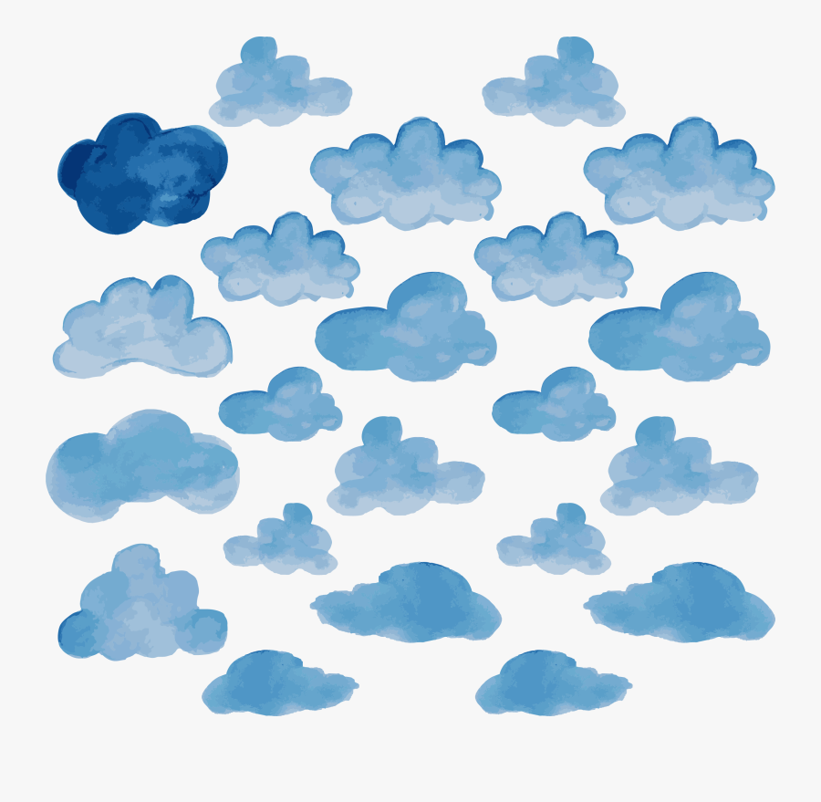 Vector Cloud Sky - Blue, Transparent Clipart