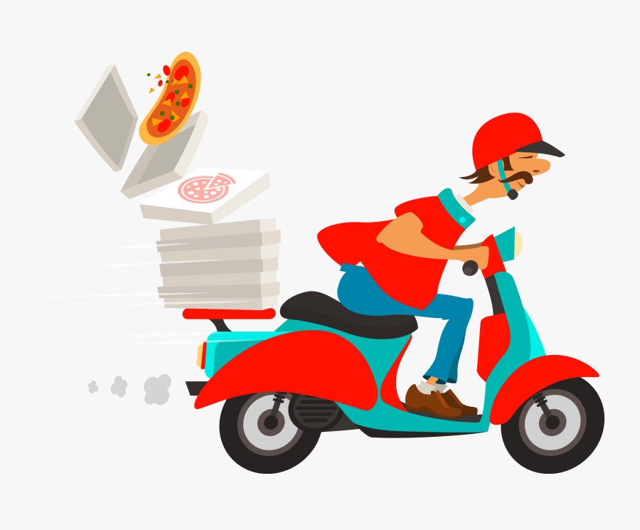 Restaurants Clipart Order Food - Pizza Delivery Delivery Man Png, Transparent Clipart
