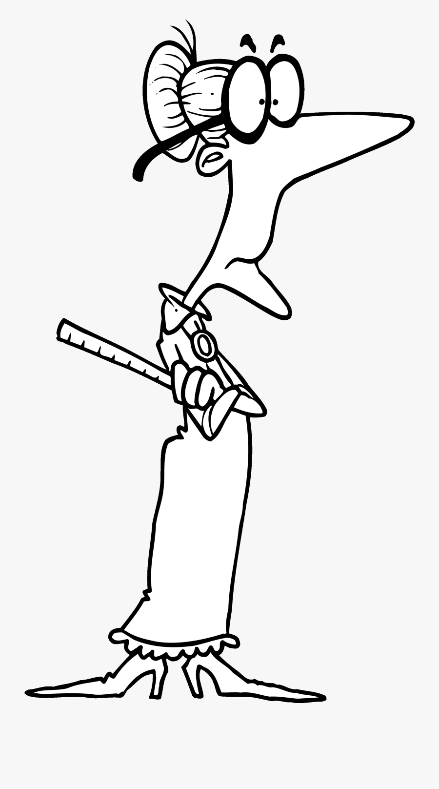 Strict Teacher Cartoon Black And White Free Transparent Clipart