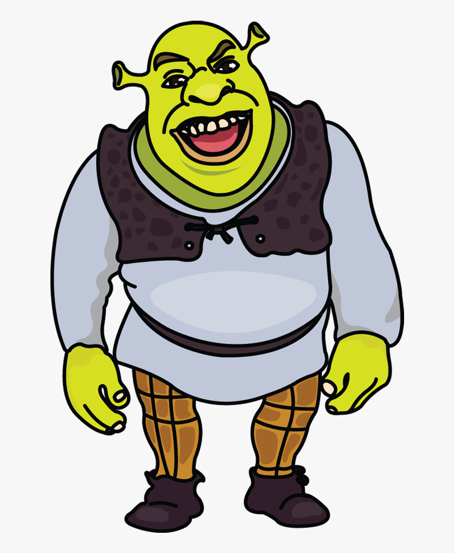 How To Draw Sshrek, Step By Step Http - Shrek Easy Drawing, Transparent Clipart