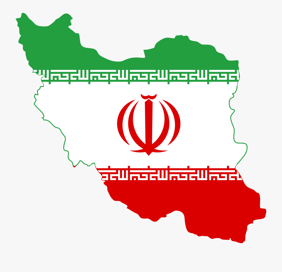 Flag Map Of Iran, Transparent Clipart