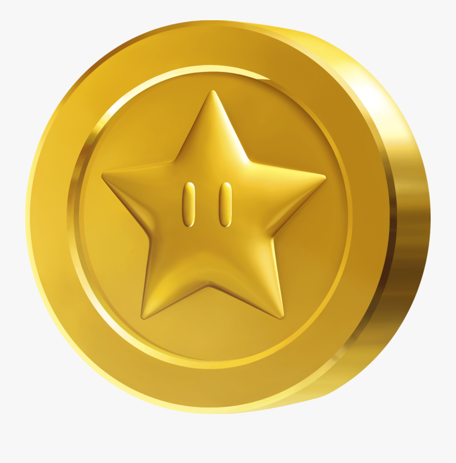 Super Mario Star Coin, Transparent Clipart