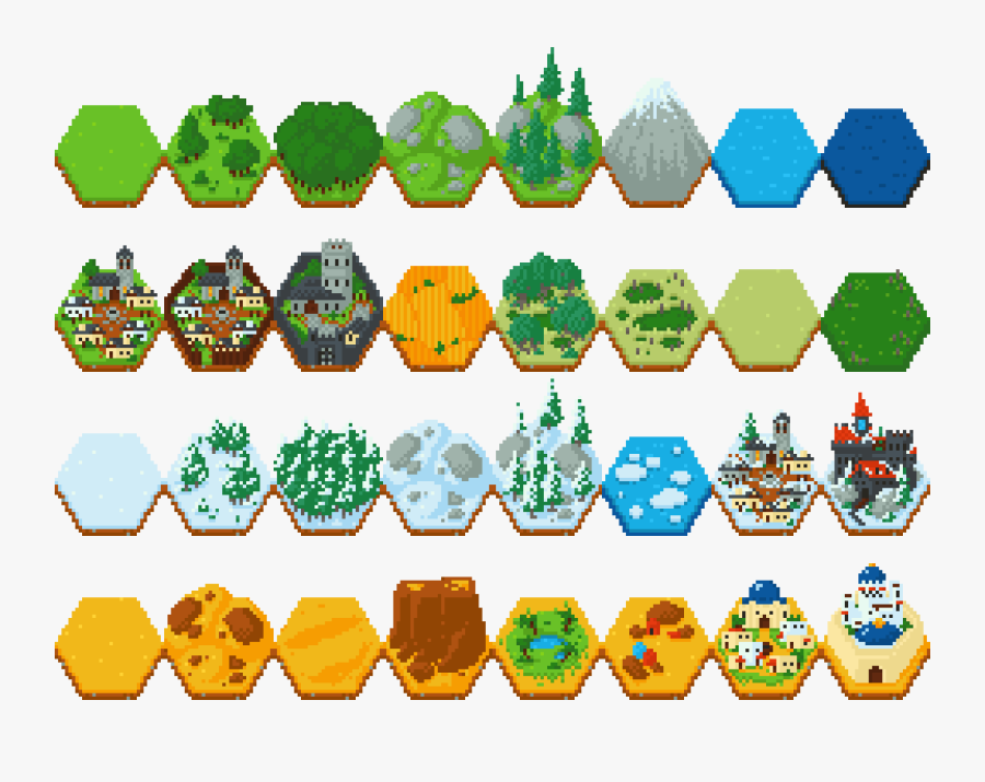 Hex Map Tiles, Transparent Clipart