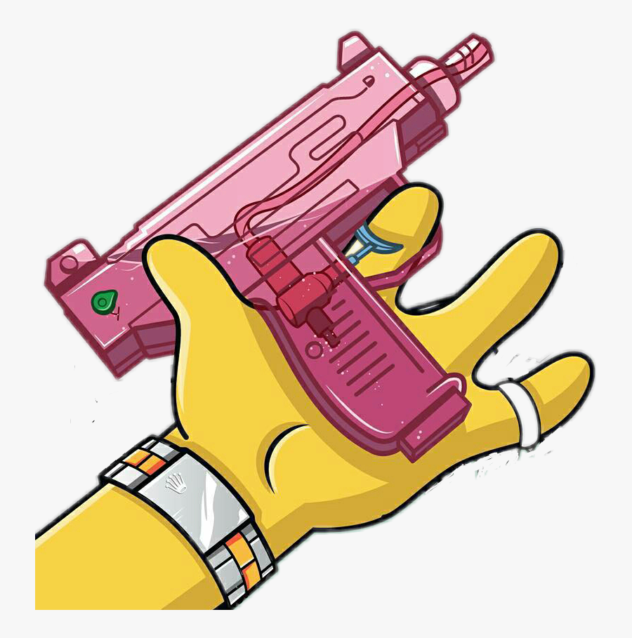 #savage #yellow #bartsimpson #gun #pistola - Bart Simpson Con Pistola, Transparent Clipart