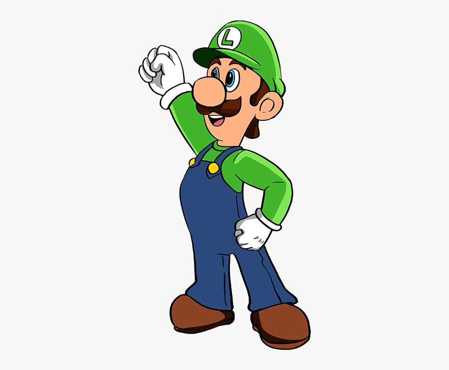 How To Draw Luigi From Super Mario Bros - Luigi Drawing Step By Step, Transparent Clipart