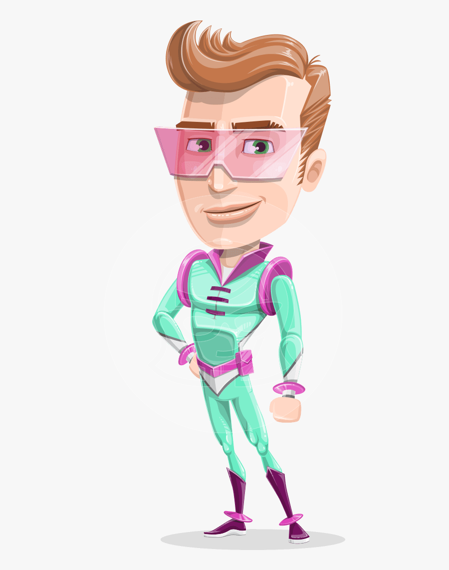 Vector Futuristic Man Character - Future Person Cartoon, Transparent Clipart