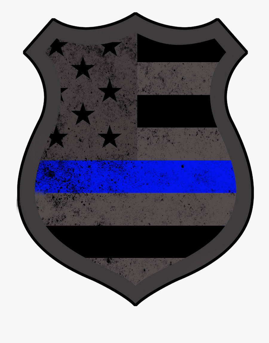 Blue Line Police Shield Clipart, Transparent Clipart