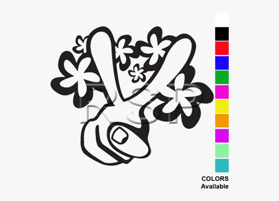 Fingers Drawing Peace - Maile Lei Border Black And White, Transparent Clipart