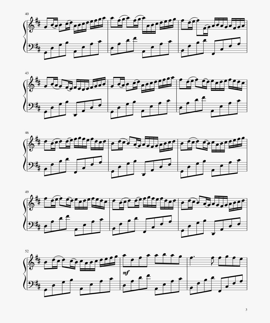 Canon In D Partitura Piano, Transparent Clipart