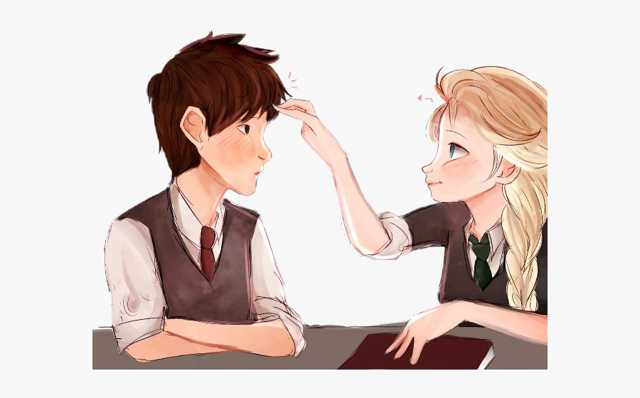 Jelsa Amor Elsa Jackfrost Elsaxjack - Elsa Hogwarts Fan Art, Transparent Clipart