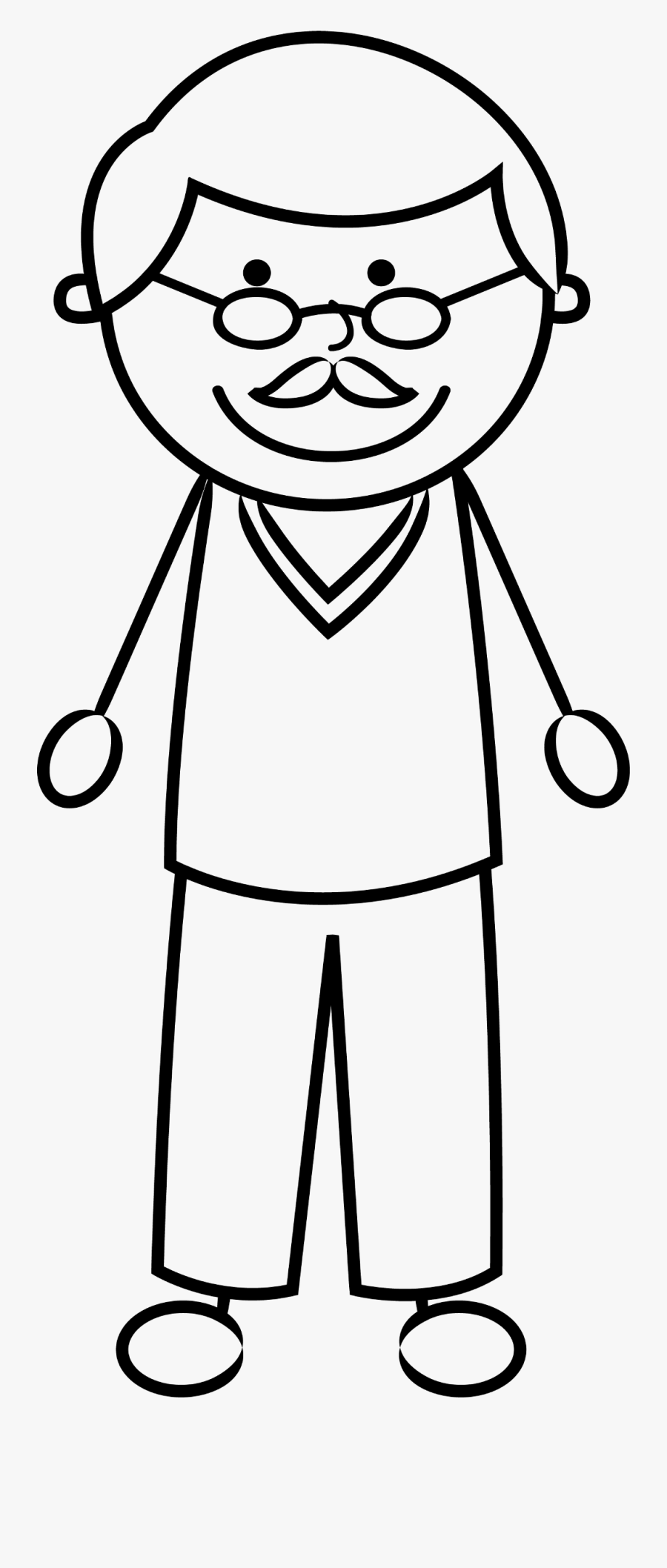 #freetoedit #stickman #grandpa #elder #male #man - Grandpa Stickman, Transparent Clipart