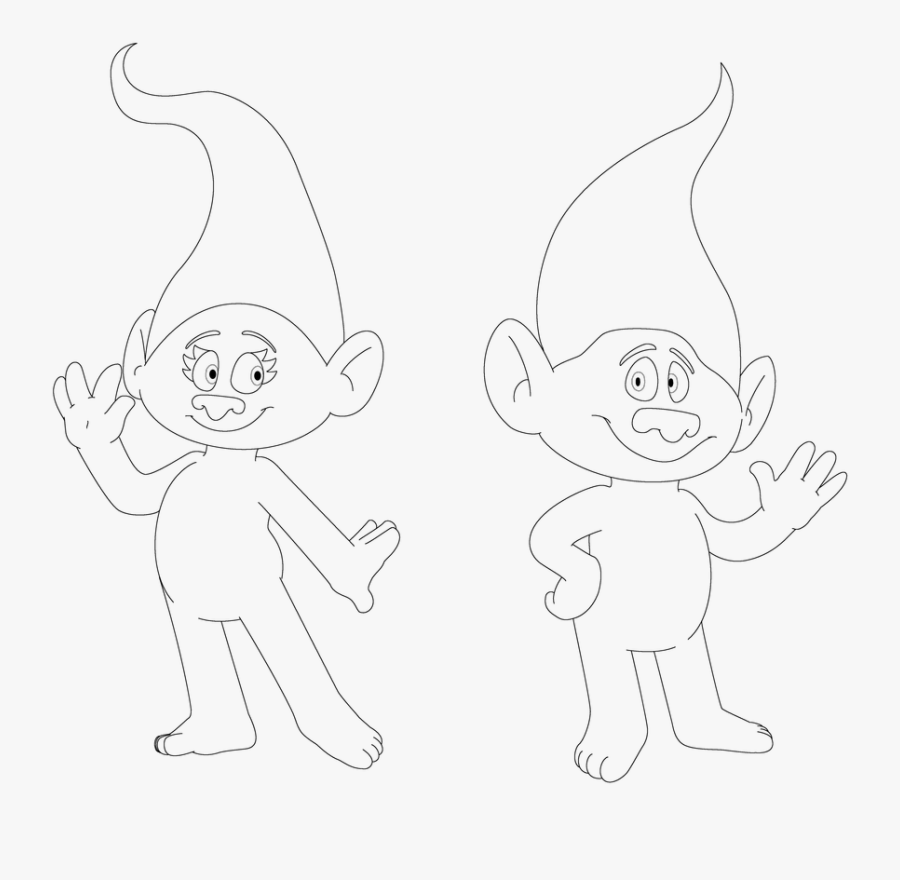 Trolls Logo Lineart - Cartoon, Transparent Clipart