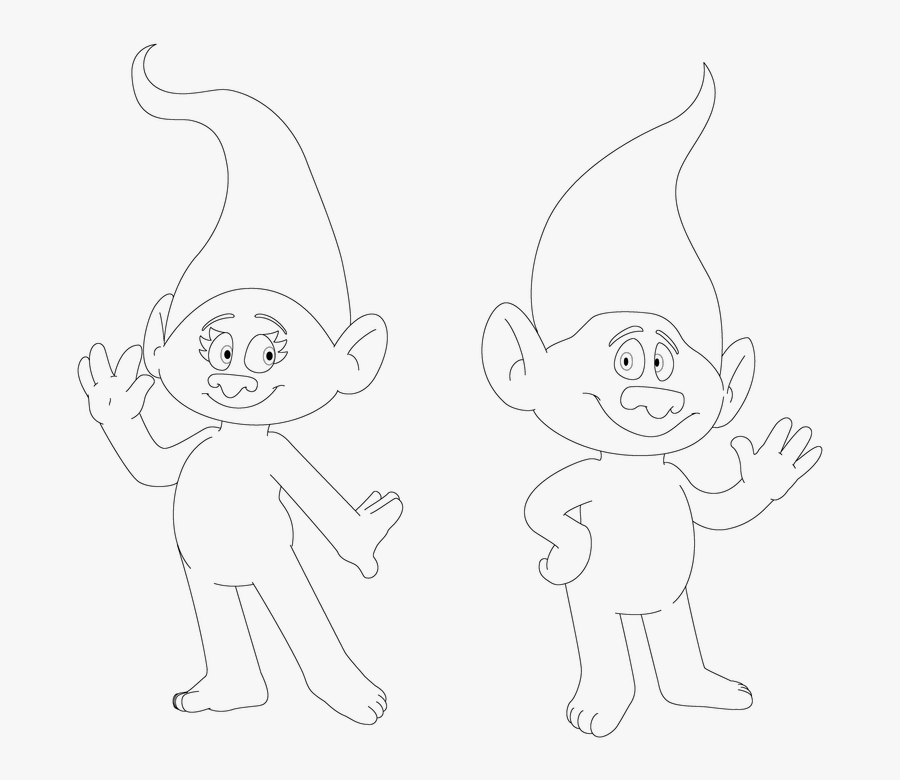 Trolls Logo Lineart - Cartoon, Transparent Clipart