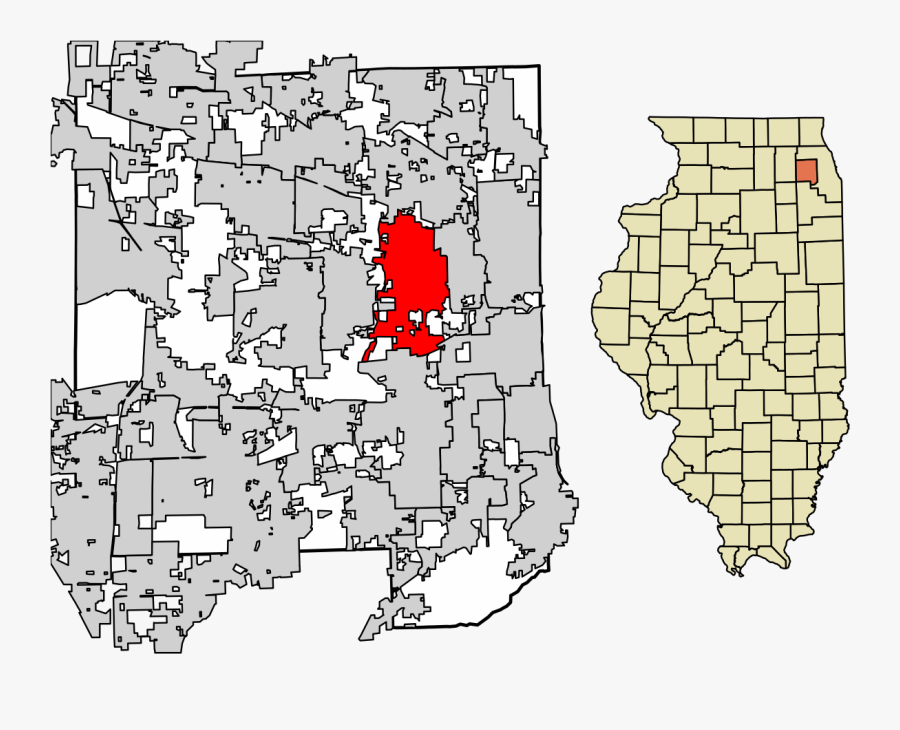 West Chicago Illinois Map - County Illinois, Transparent Clipart