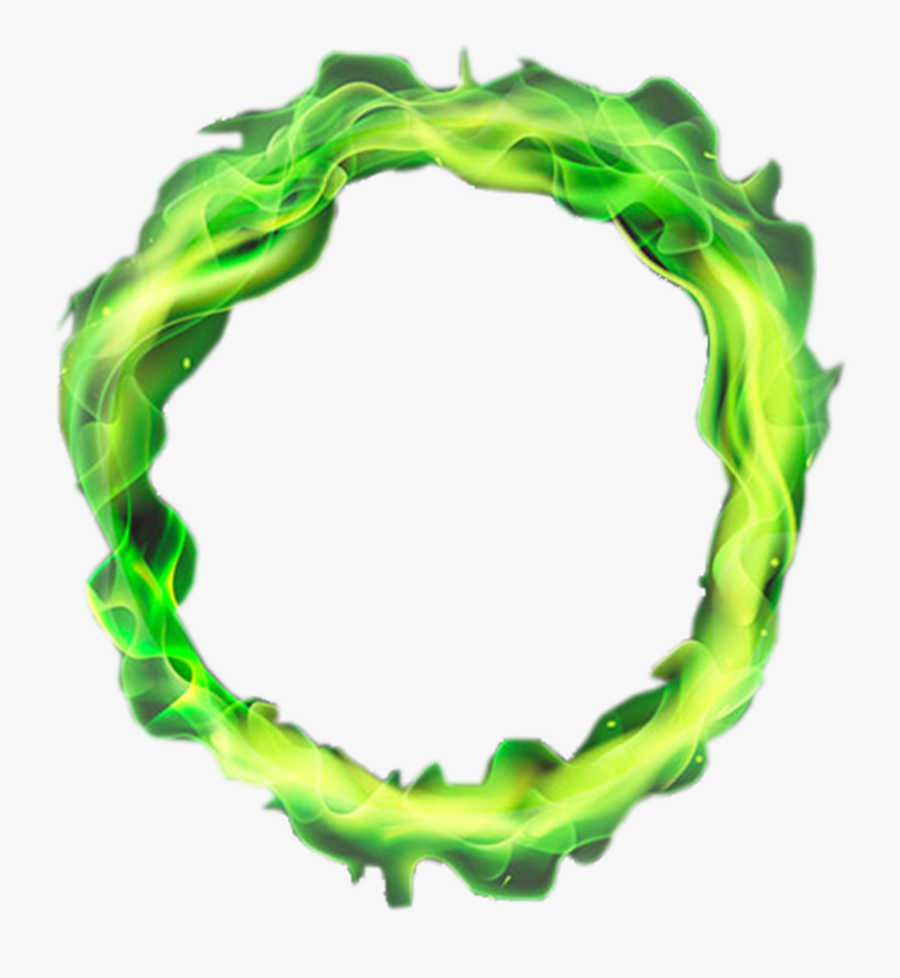 Green Circle Flames Png Download - Circle Fire Effect Png, Transparent Clipart
