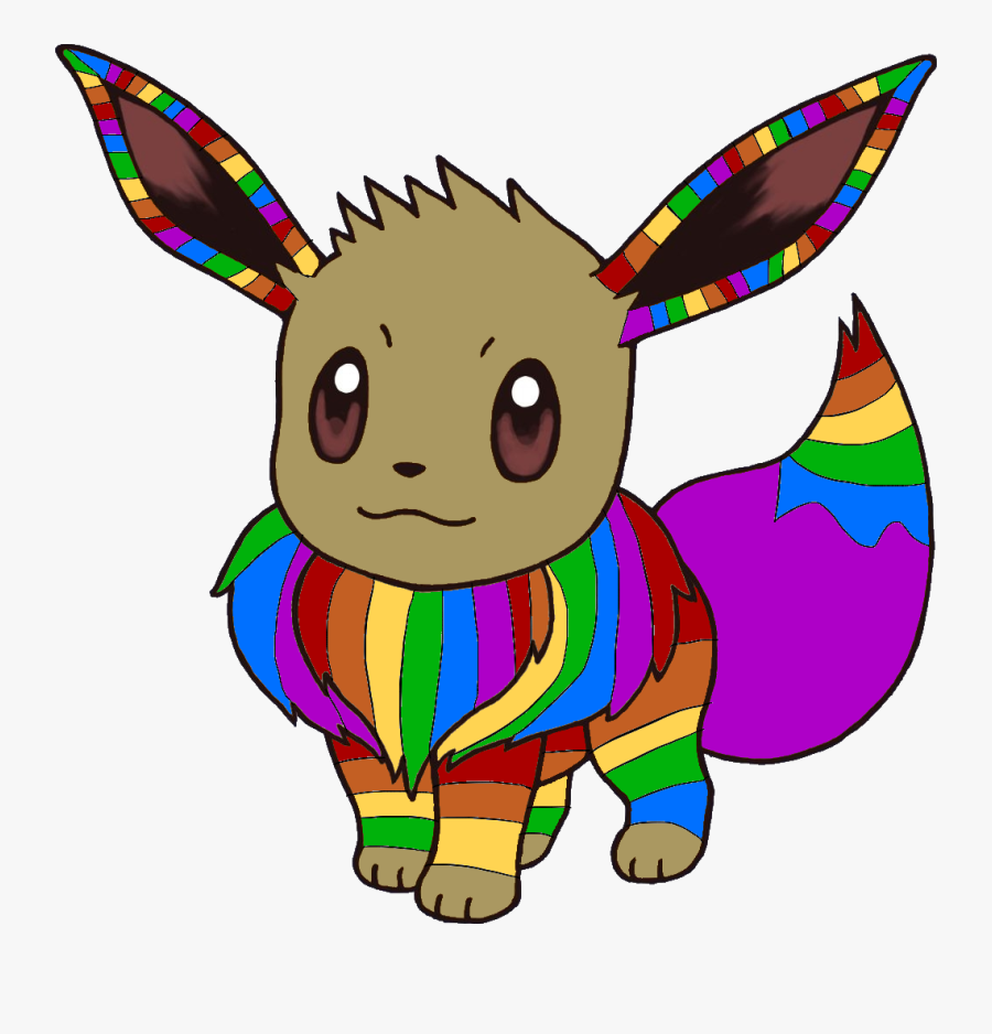 Adoptable Rainbow Eevee Clipart , Png Download - Eevee Pokemon, Transparent Clipart