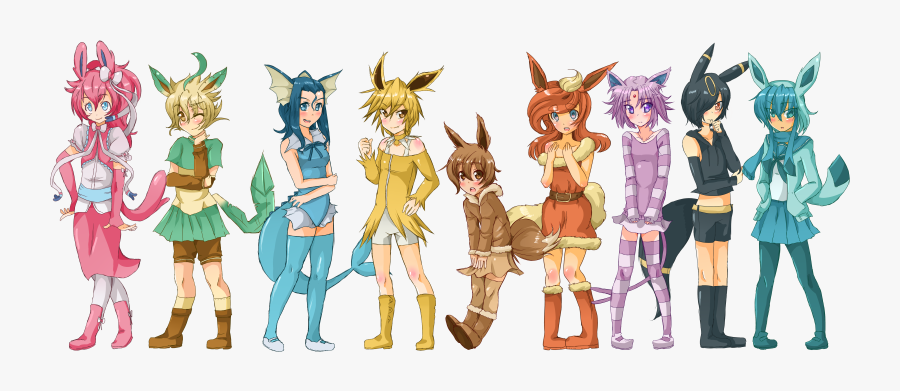 Pokemon Wallpaper Eevee Evolutions, Hd Wallpaper Download - Eevee Evolutions As People, Transparent Clipart