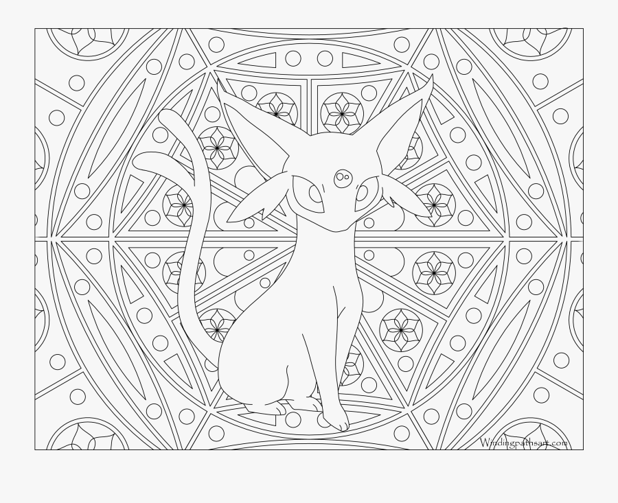 Free Printable Pokemon Coloring Page Espeon Visit Our - Adult Coloring Pages Pokemon, Transparent Clipart