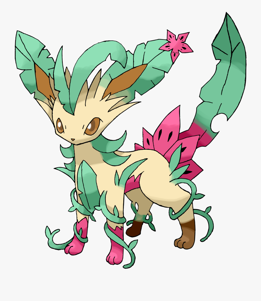 Download Dratini Drawing Evolutions Eevee - De Pokemon Leafeon Mega Evolution, Transparent Clipart