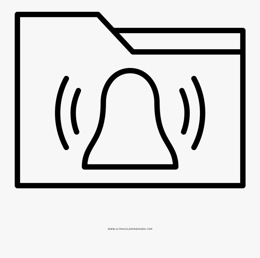 Folder Ringing Bell Coloring Page - Line Art, Transparent Clipart