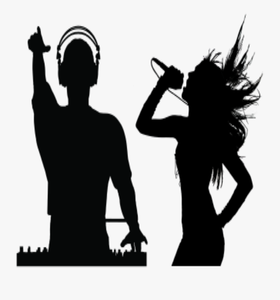 #silhouette #shadow #black #music #dj #discjockey #singing - Singing Shadow, Transparent Clipart