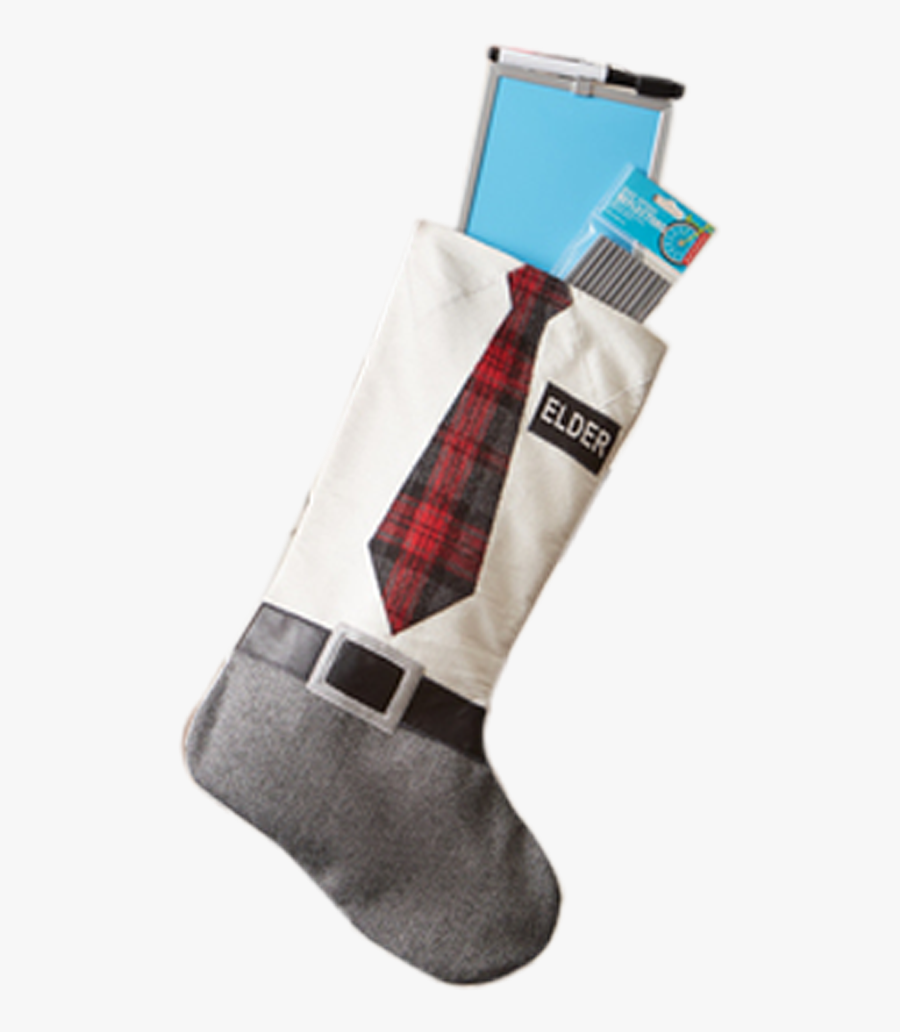 Plaid Wool Missionary Stocking, Transparent Clipart