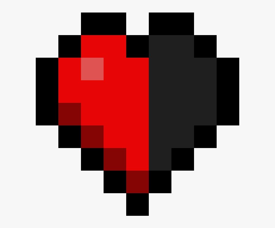 Minecraft Heart Png - Very Easy Pixel Art, Transparent Clipart