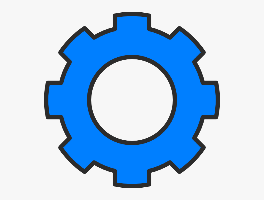 Medium Blue Clip Art - Blue Gear Clipart, Transparent Clipart