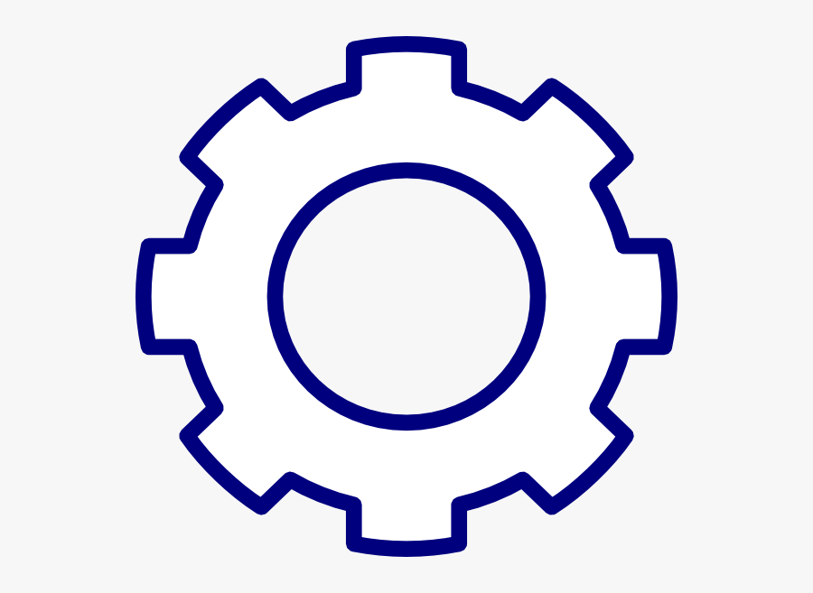 Blue Gear Clip Art At Clker Com - Black And White Gears, Transparent Clipart