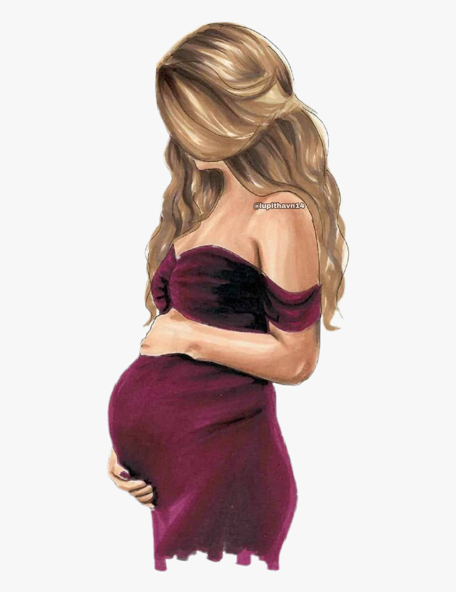Pregnant Mom Pregnantwoman Saja94 Art Marwa Draw Stickersfreetoedit - Marwa_draw Pregnant, Transparent Clipart