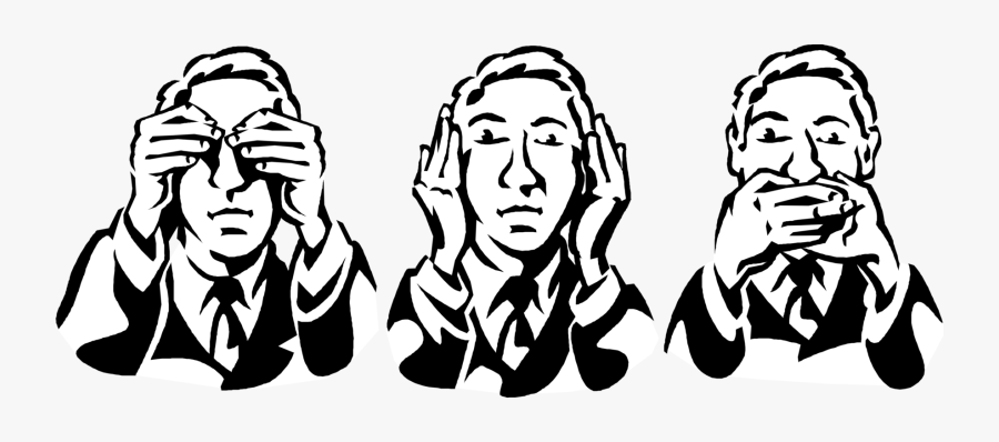 Vector Illustration Of Businessman Places Hands In - See No Evil Hear No Evil Speak No Evil Vector Png, Transparent Clipart