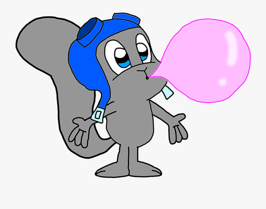 Rocky Blows A Bubble Gum By Kalebdouglass2 - Rocky The Squirrel Bubblegum, Transparent Clipart