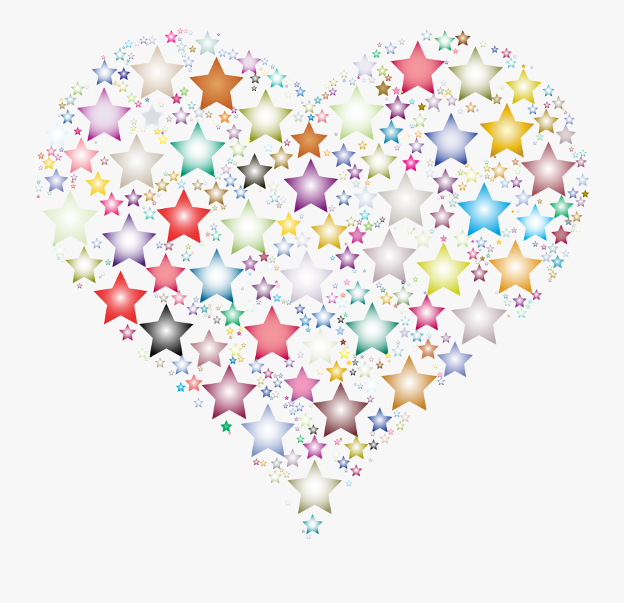 Transparent Colorful Heart Clipart - Heart Star Png Transparent, Transparent Clipart