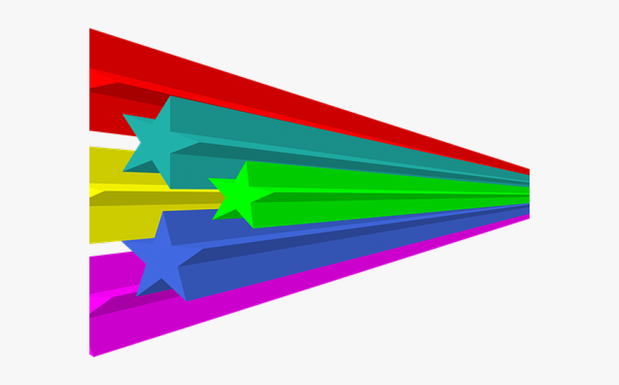 Falling Stars Clipart Colorful - Clip Art, Transparent Clipart