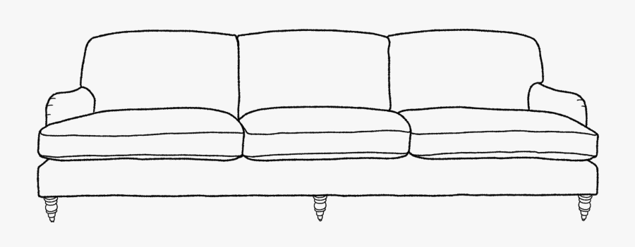 Couch Drawing Png - Couch Drawing Front View, Transparent Clipart