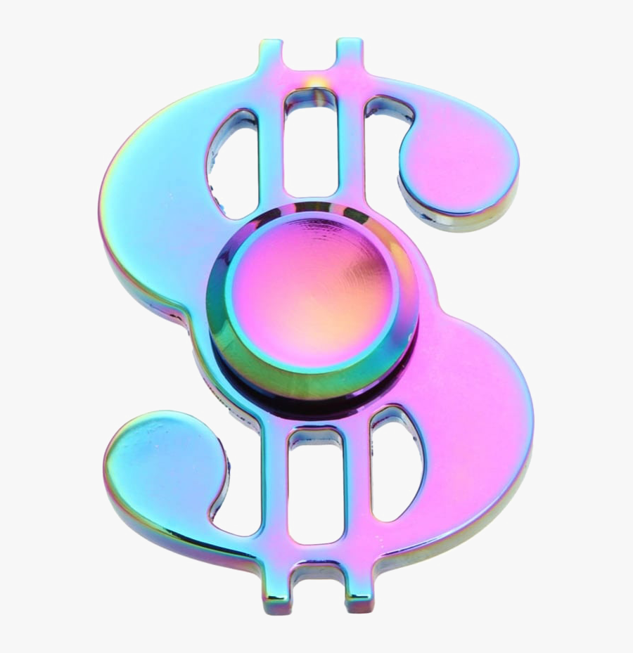 Rainbow Fidget Spinner Png Transparent Image - Money Sign Fidget Spinner, Transparent Clipart