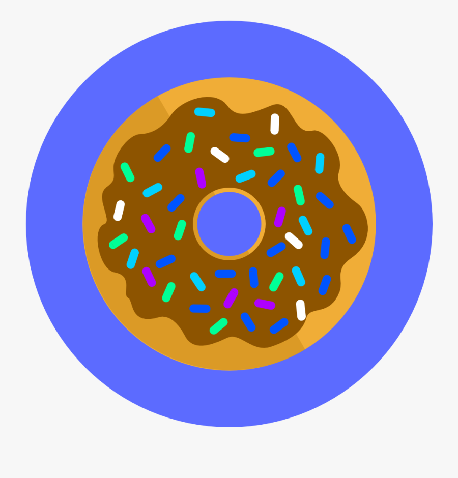 Icon Donut With Chocolate Icing And Sprinkles - Circle, Transparent Clipart
