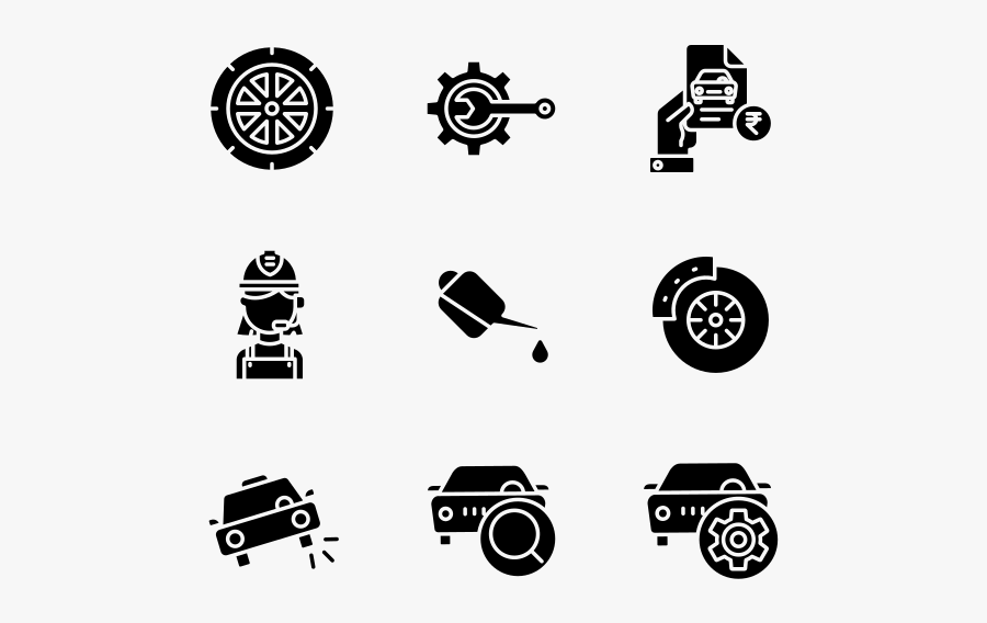 Essential Set - Car Service Icons Png, Transparent Clipart