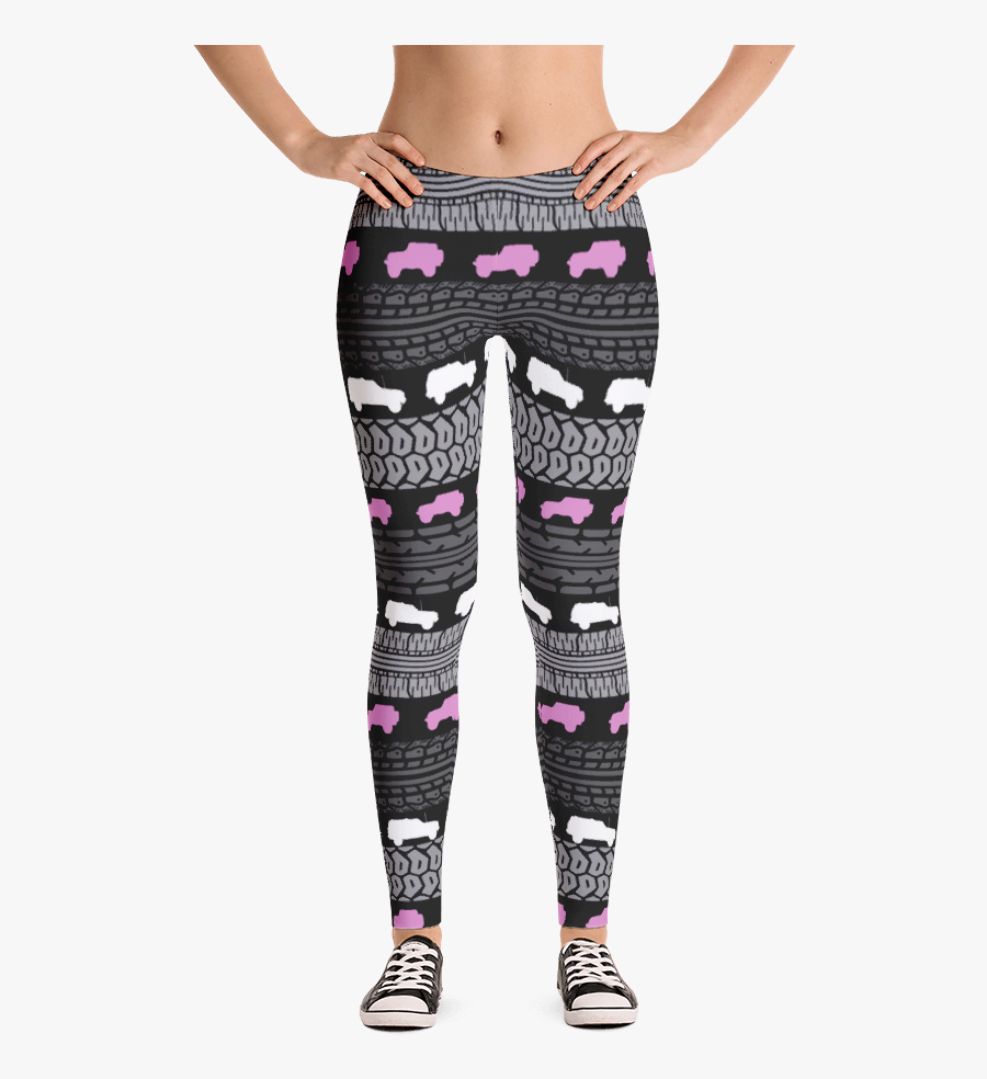 Tire Track Leggings, Pink Jeep Silhouettes - Chicago Bears 1936 Uniform, Transparent Clipart