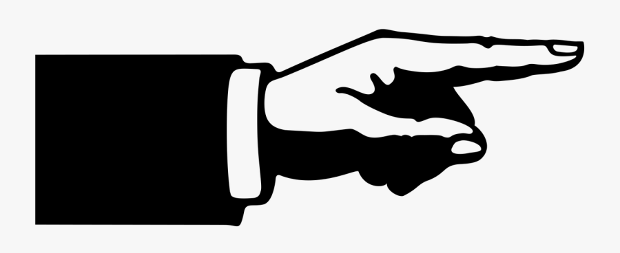Pointing Finger Silhouette, Transparent Clipart