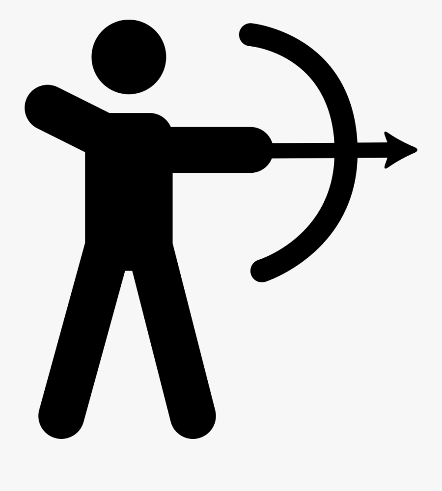 Png File Svg Stickman With Bow And Arrow- - Hunting Icon, Transparent Clipart