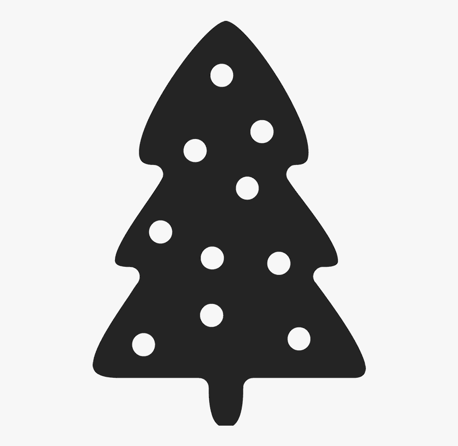 Christmas Tree Silhouette Png - Polka Dot, Transparent Clipart